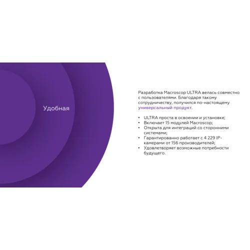 Программное обеспечение MACROSCOP ULTRA, лицензия на работу с 1-й IP камерой Программное обеспечение MACROSCOP ULTRA, лицензия на работу с 1-й IP камерой
